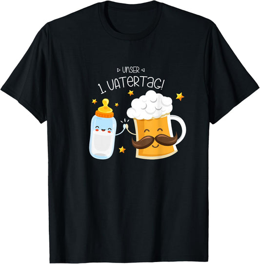 Unser erster Vatertag - Partnermotiv für Papa & Baby T-Shirt - T-Shirt | Black