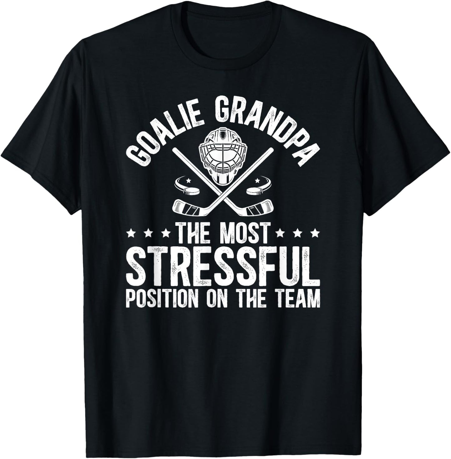 Funny Hockey Goalie Grandpa Of A Hockey Keeper Grandfather T-Shirt - T-Shirt | Black