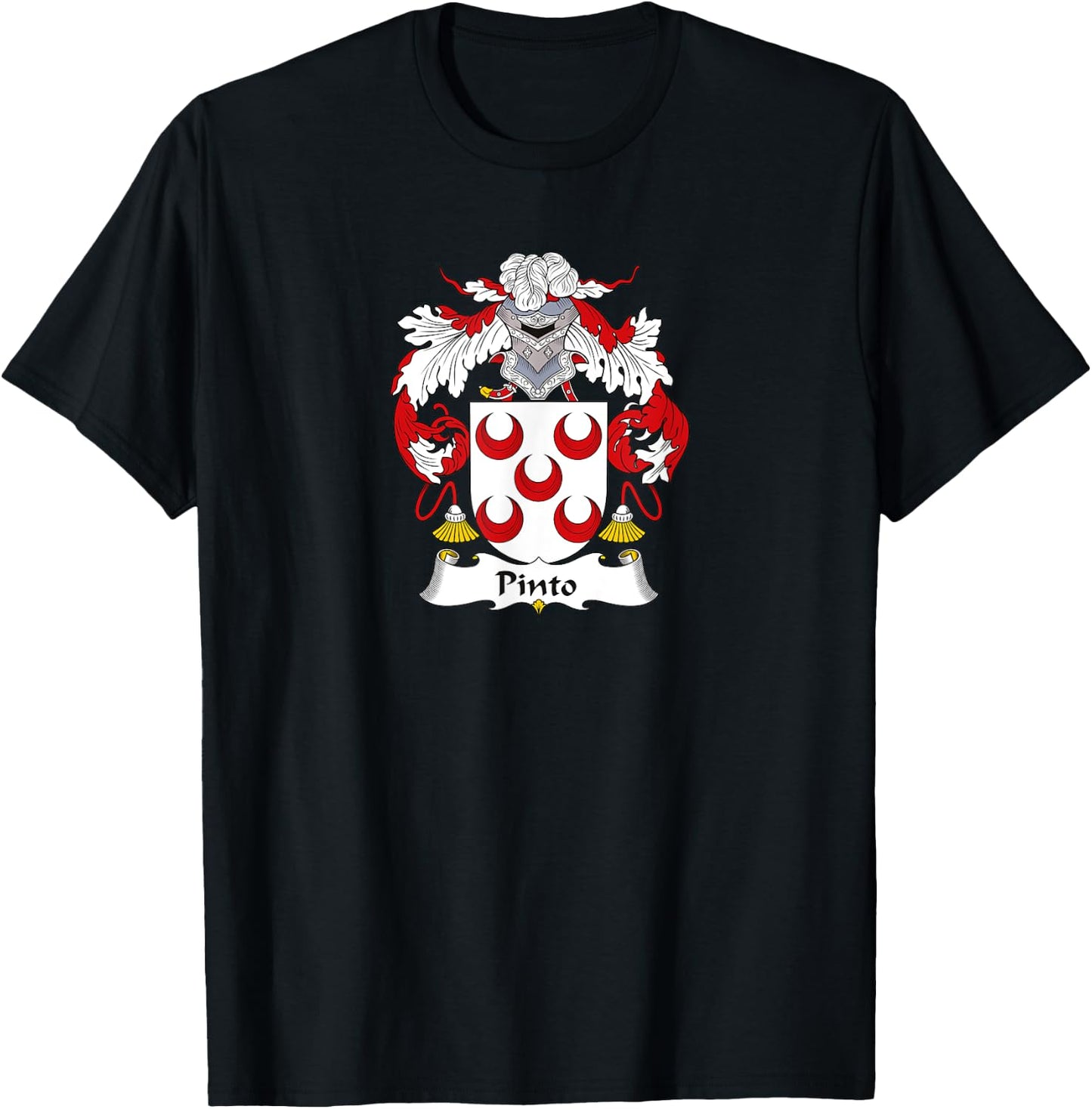 Pinto Coat of Arms - Family Crest T-Shirt - T-Shirt | Black