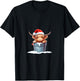 Cute Highland Cow in Santa Hat Country Heifer Farm Farmer T-Shirt - T-Shirt | Black