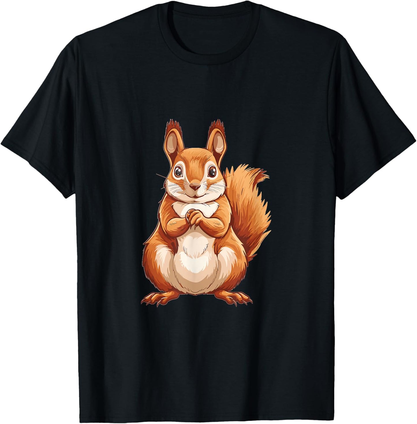 Squirrel Patriotic US Flag Animal Lover Graphic Women Kids Men T-Shirt - T-Shirt | Black