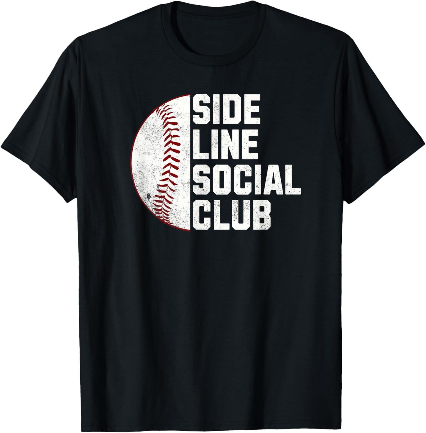 Funny Baseball Sideline Social Club T-Shirt - T-Shirt | Black