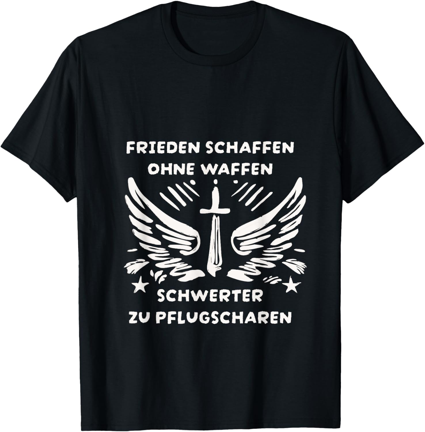 Frieden schaffen ohne Waffen Schwerter zu Pflugscharen T-Shirt - T-Shirt | Black