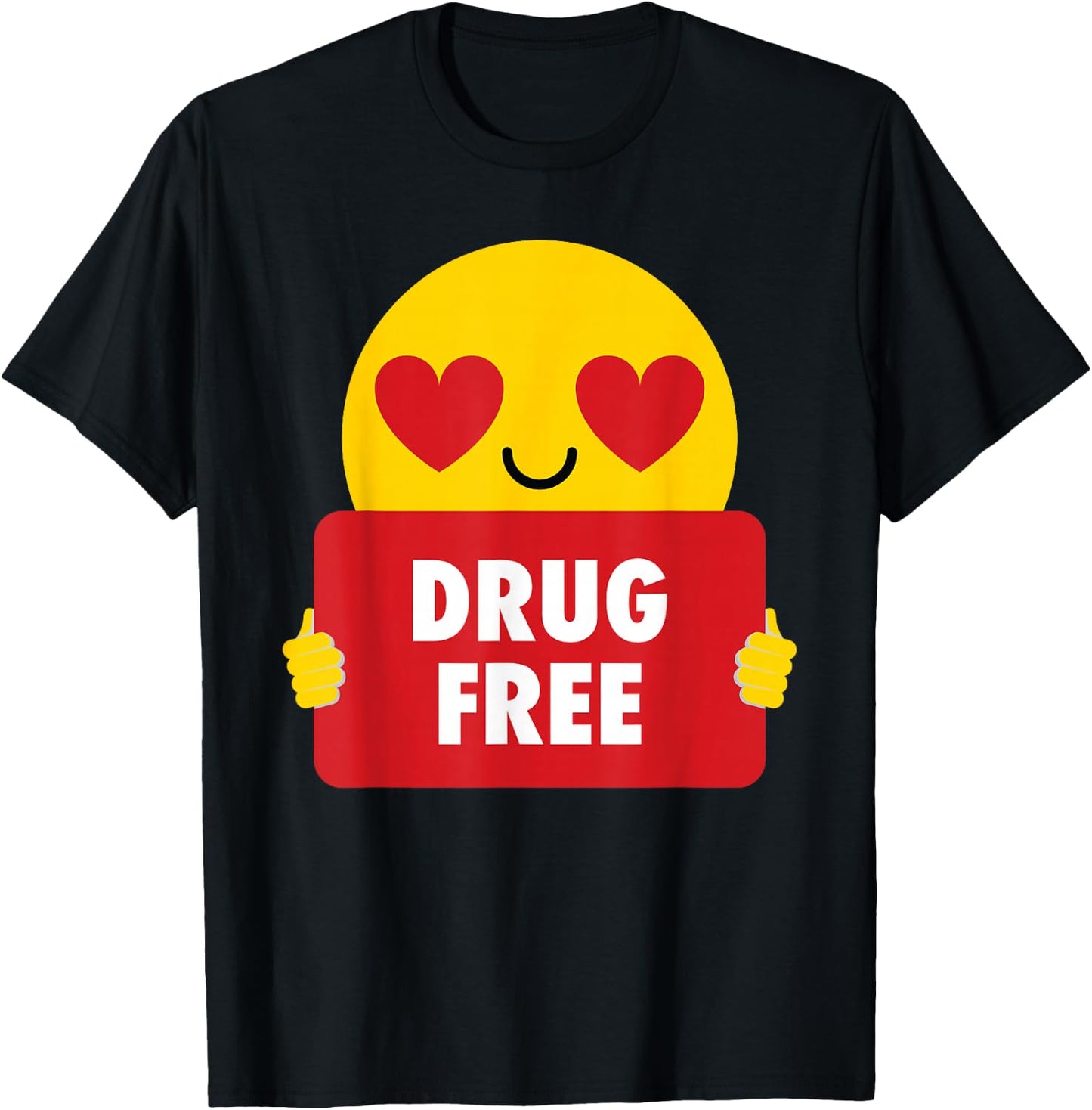 Drug Free Shirt Heart Eye Anti-Drug T-Shirt - T-Shirt | Black