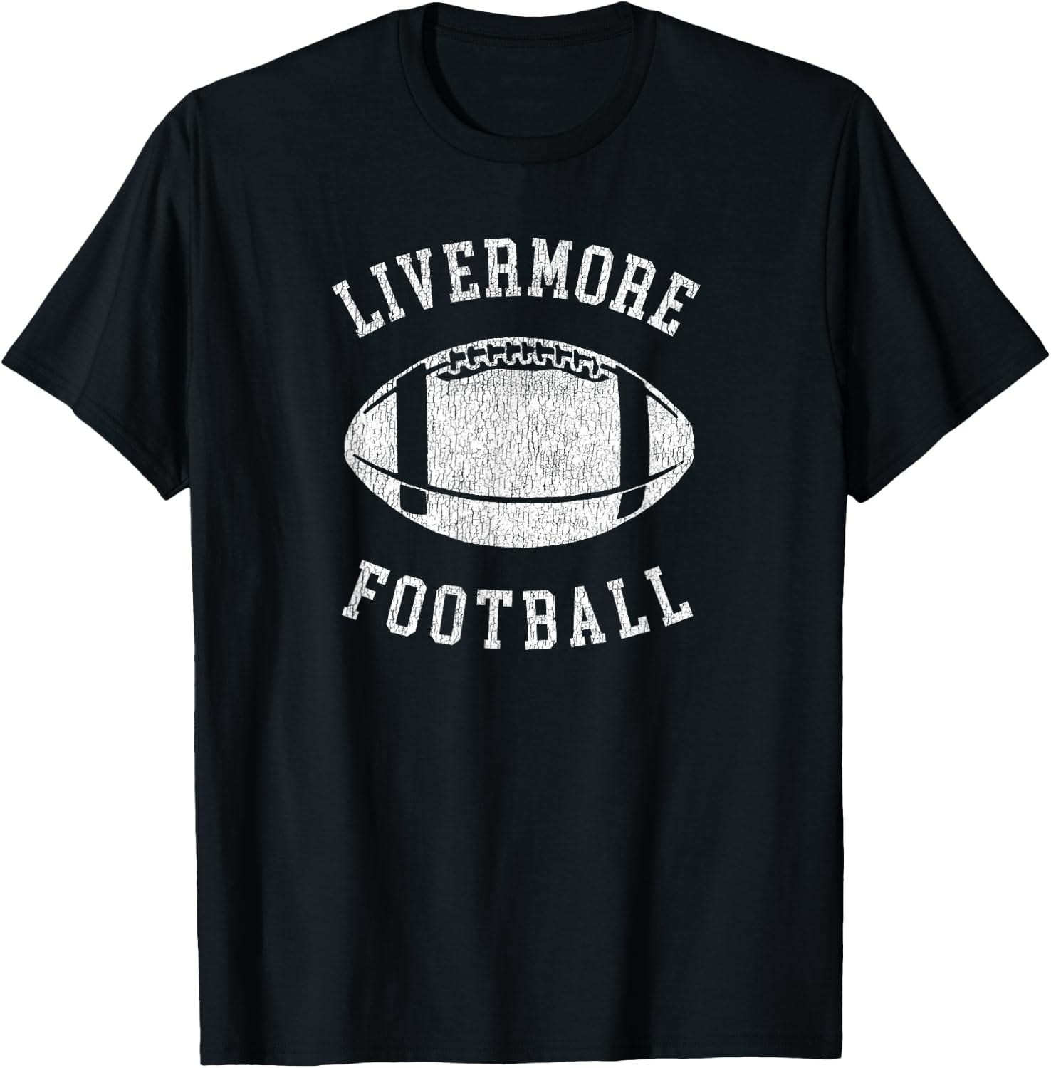 Livermore Football Distressed Vintage 80's Throwback Classic T-Shirt - T-Shirt | Black