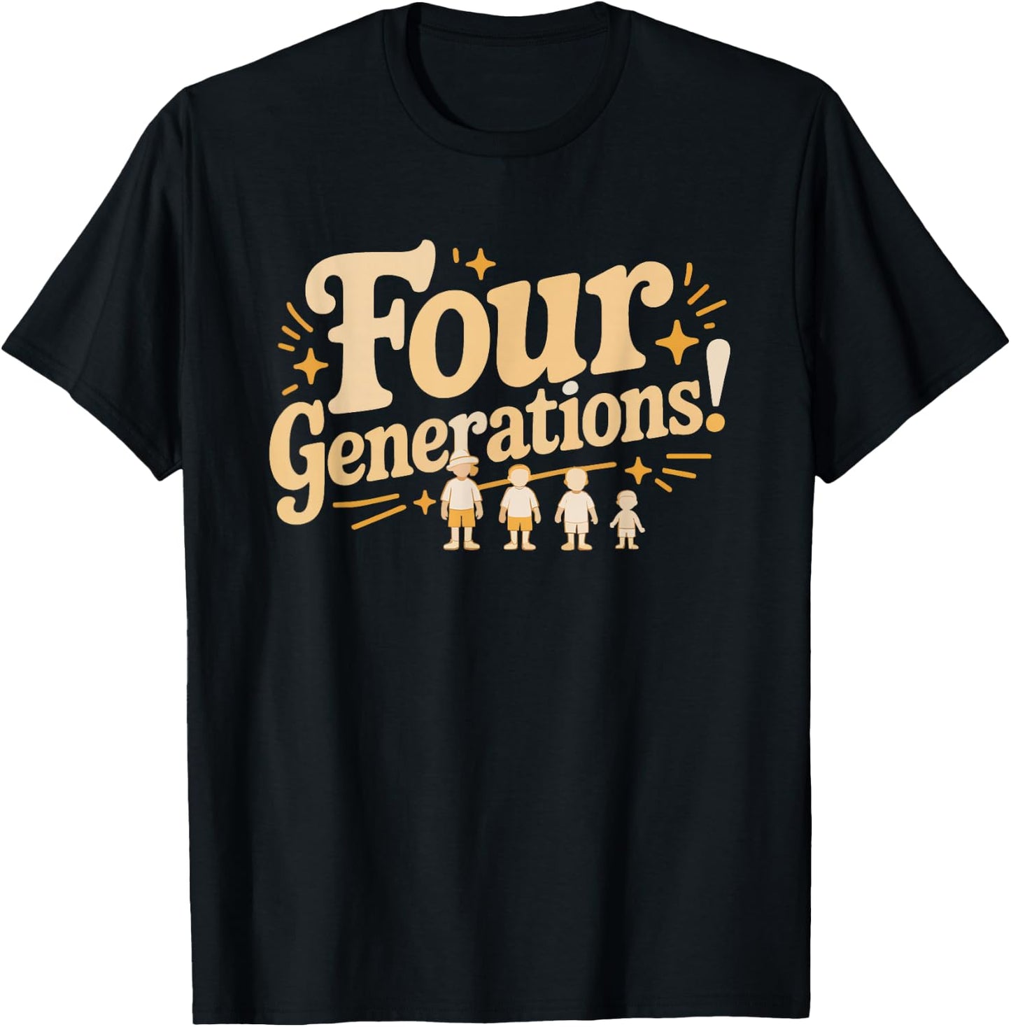 Great Grandma Four Generations Family Tree Silhouette T-Shirt - T-Shirt | Black