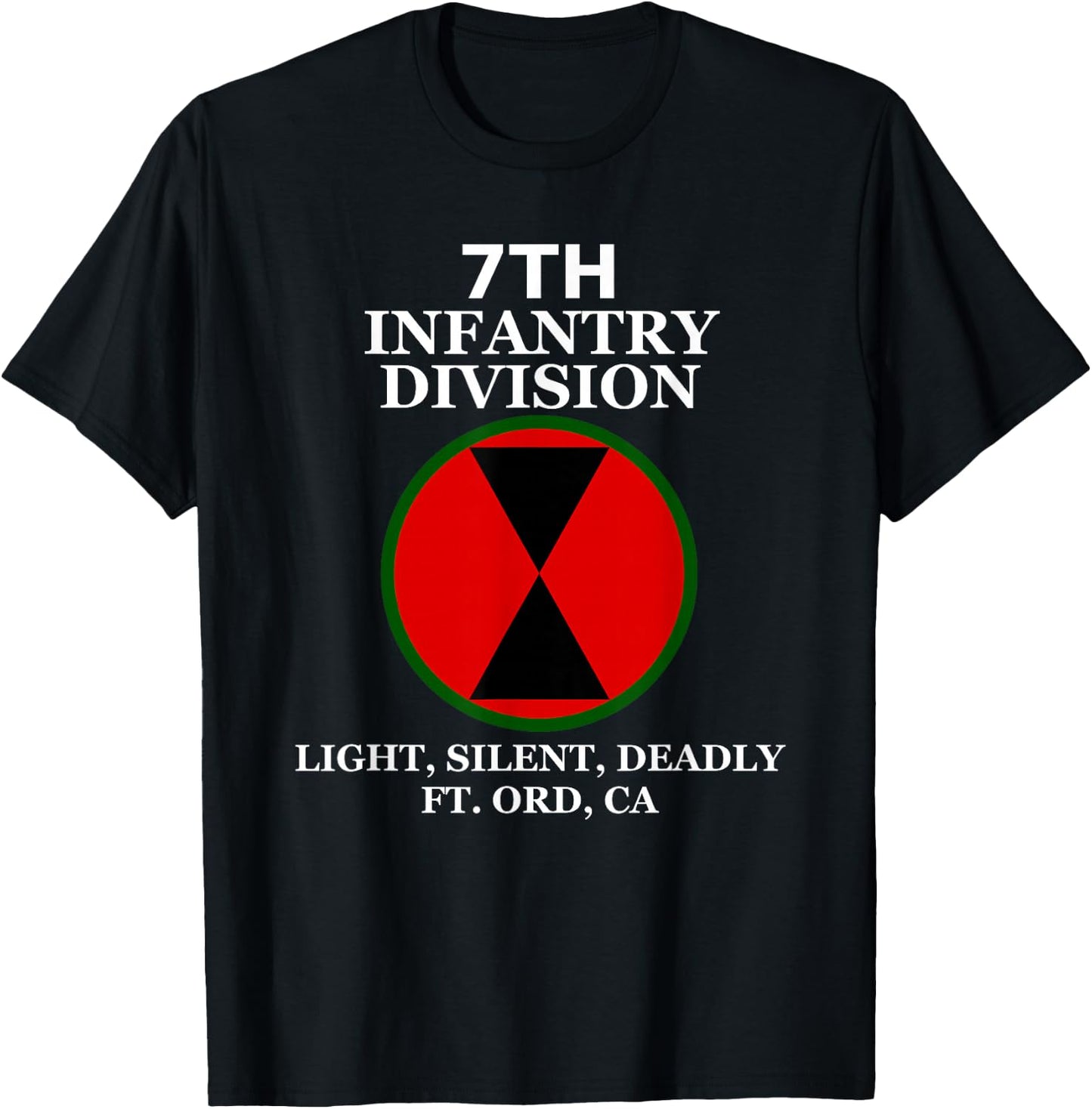7th Infantry Light Silent Deadly Ft Ord Grunt T-Shirt - T-Shirt | Black