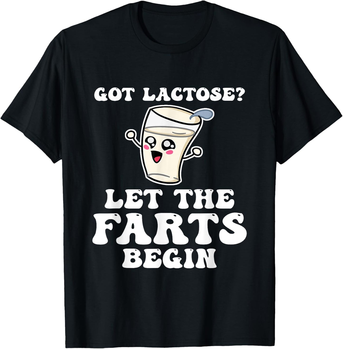 Let The Farts Begin Lactose Cow Dairy Lover Lactose T-Shirt - T-Shirt | Black