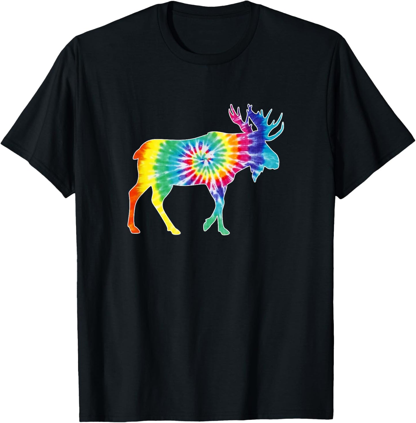 Funny Moose Animal Tie Dye Design Men Moose Lover T-Shirt - T-Shirt | Black