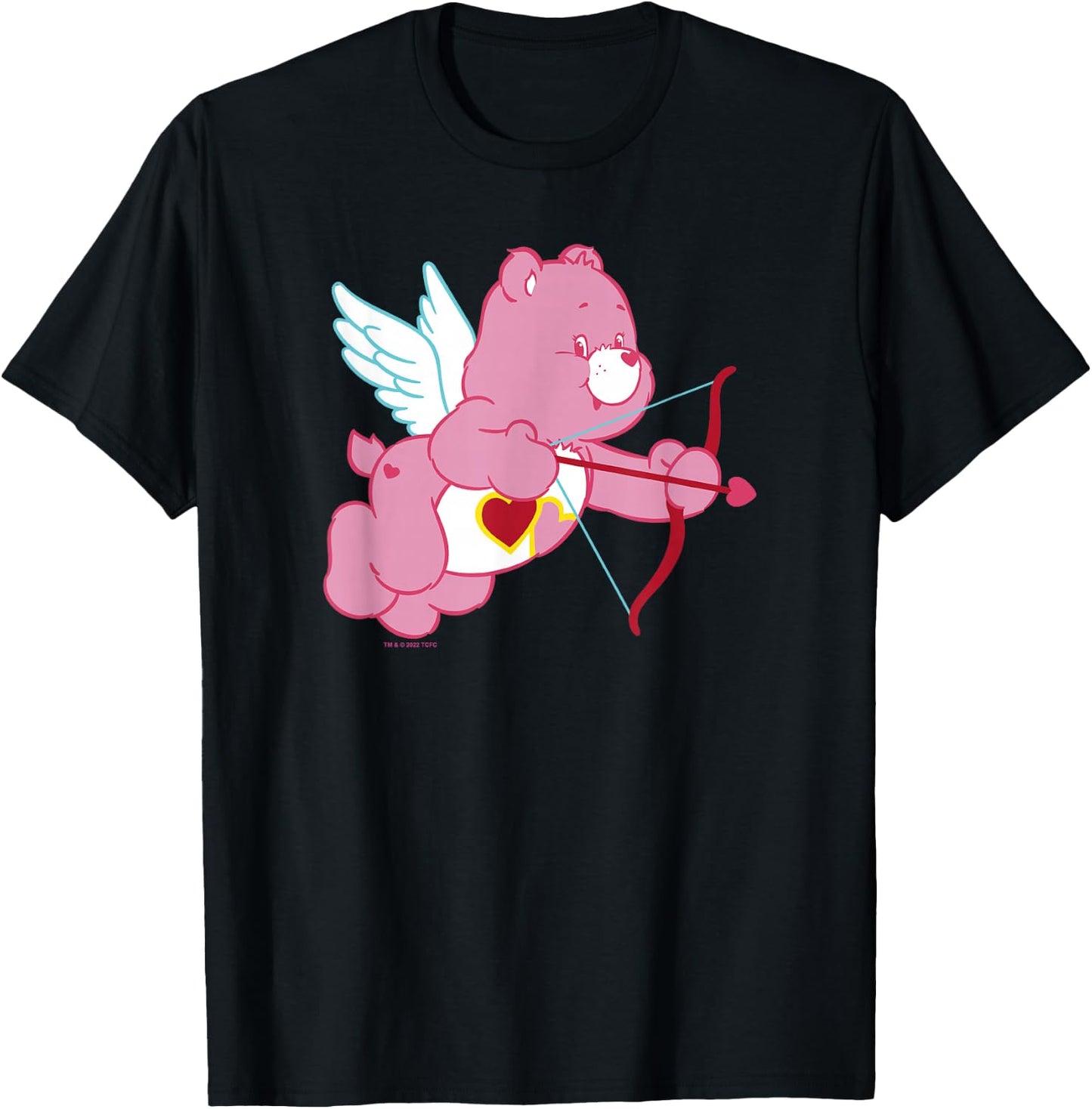 Care Bears Valentine's Day Vintage Love-a-Lot Cupid Bear , Black, S T-Shirt - T-Shirt | Black