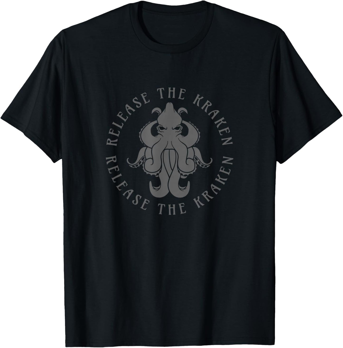 Infinity Release The Kraken Novelty Gift - Black, -Adults, Small, Short Sleeve T-Shirt - T-Shirt | Black