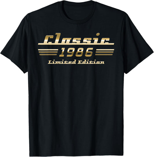 Classic 1986 Limited Edition Oldtimer 40. Geburtstag T-Shirt - T-Shirt | Black