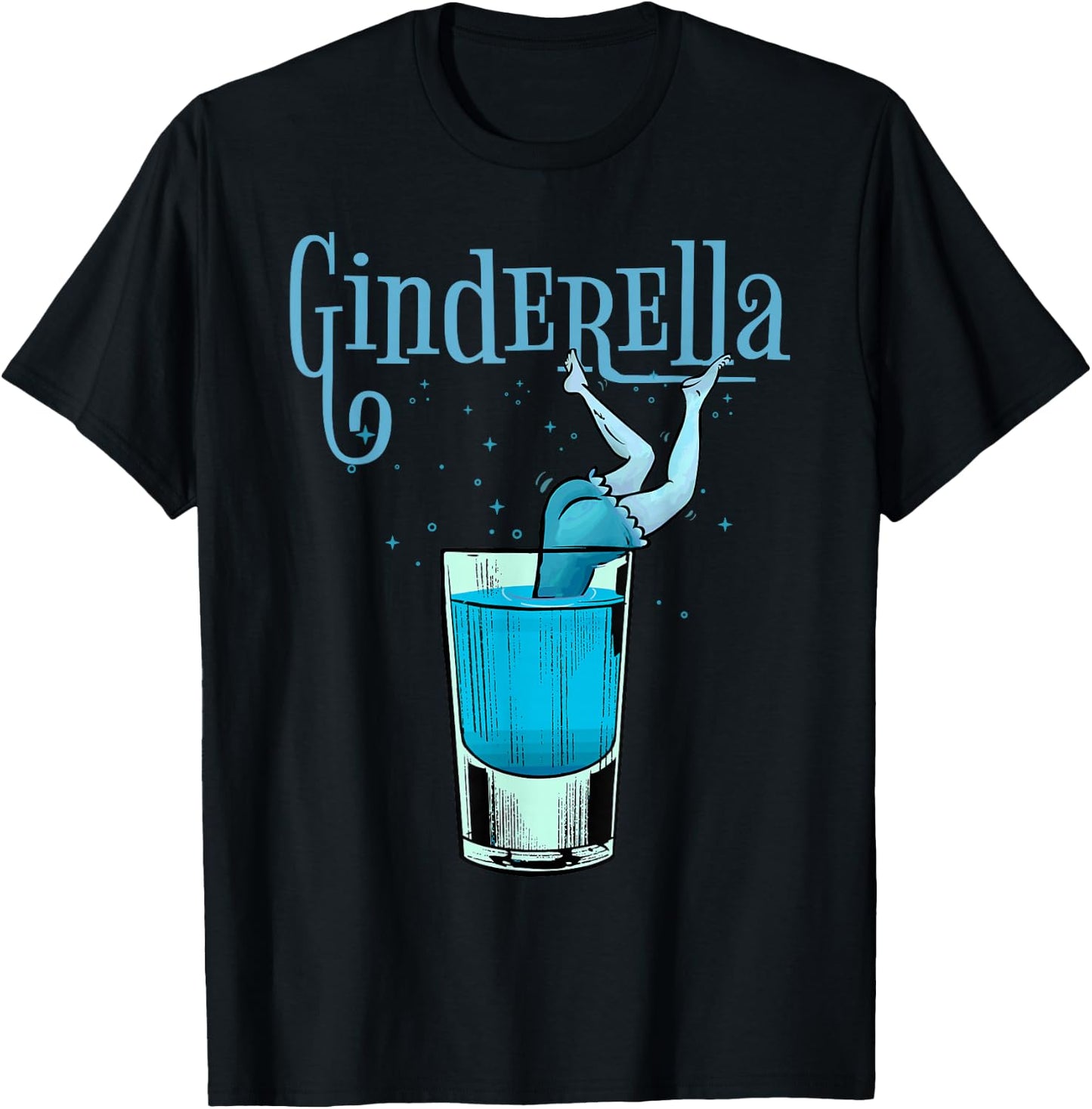 Ginderella Bride Liqueur Drinking Hen Party , black T-Shirt - T-Shirt | Black