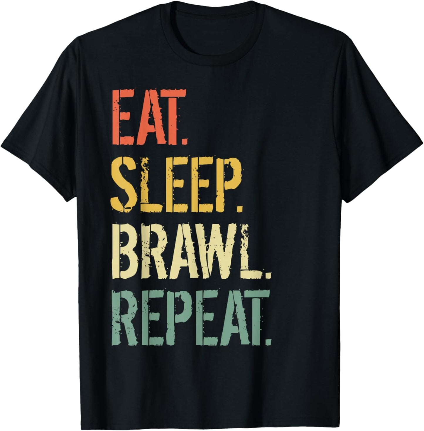 Eat Sleep Brawl Repeat Stars Funny Video Gamer Gaming , Black, S T-Shirt - T-Shirt | Black