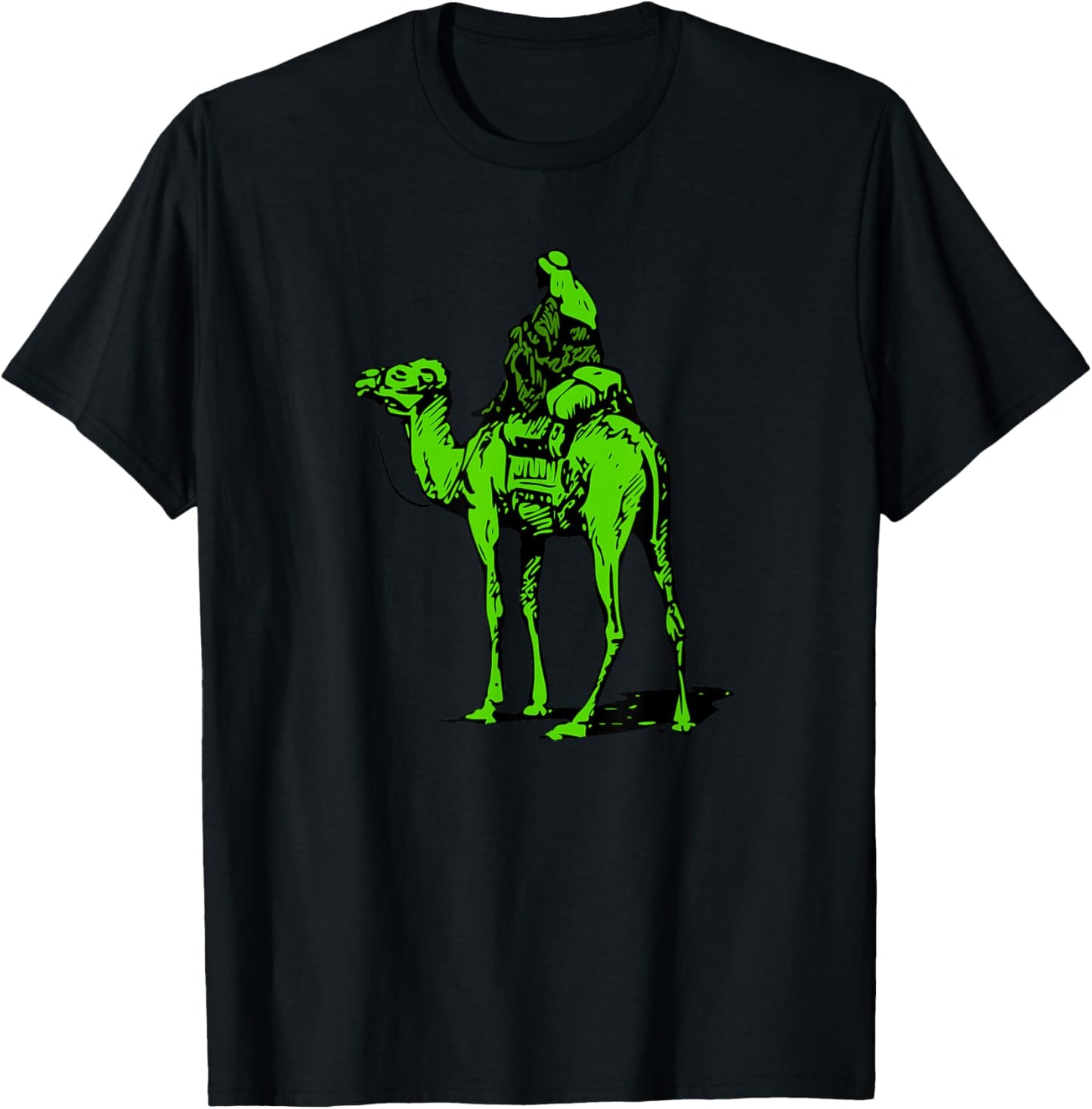 Silk Road Green Camel , Black, S T-Shirt - T-Shirt | Black