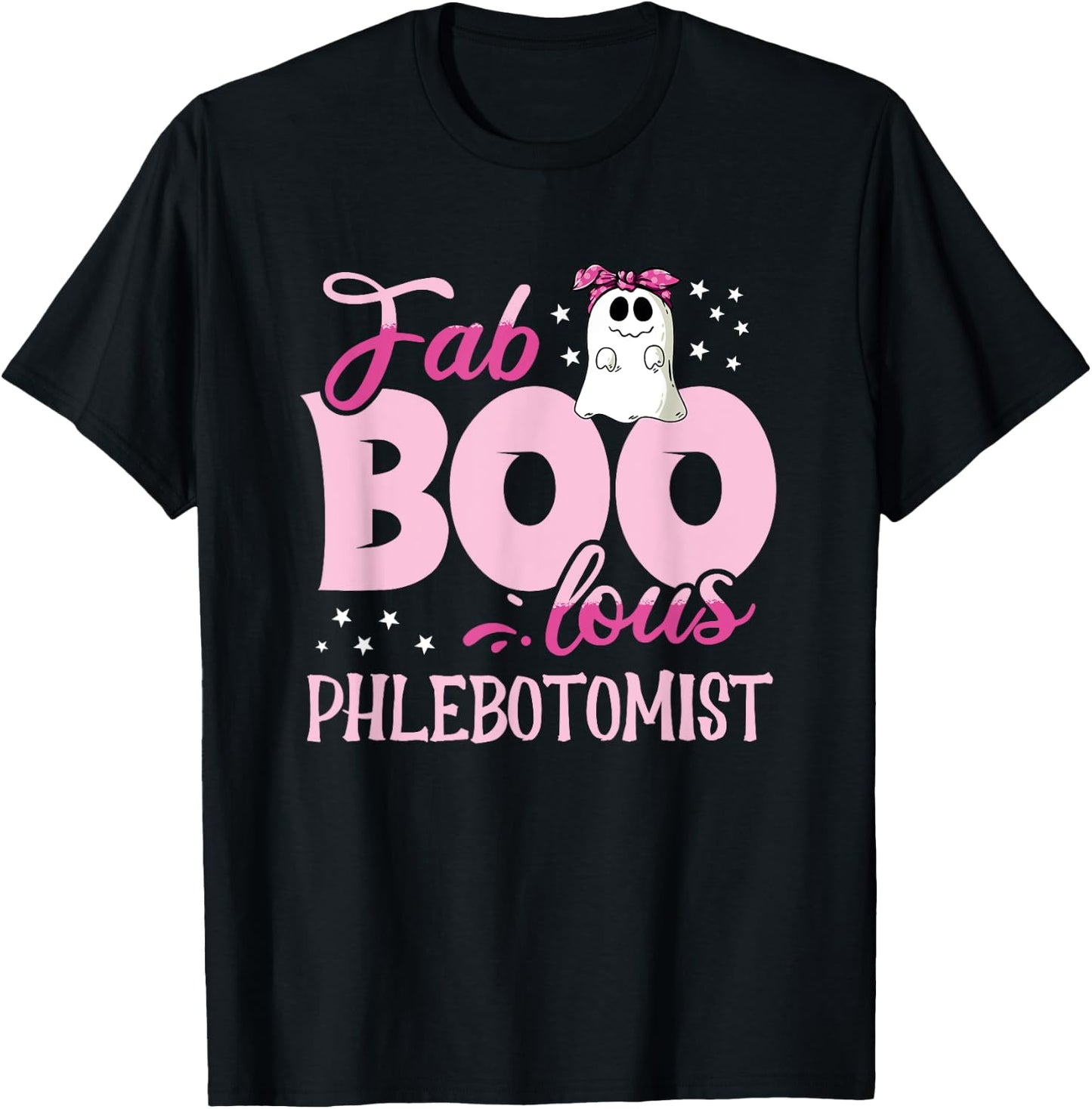 Funny Phlebotomy Nurse Ghost Halloween Phlebotomist T-Shirt - T-Shirt | Black