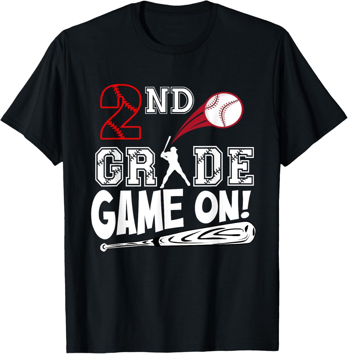 2nd Grade Game On First Day of School Baseball Second Grade T-Shirt - T-Shirt | Black