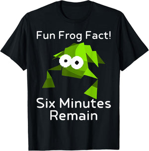 Fun Frog Fact Six Minutes Remain Cursed Frog Meme Brainrot T-Shirt - T-Shirt | Black