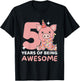 Pig For The 5th Birthday For Children Five Years Old T-Shirt - T-Shirt | Black