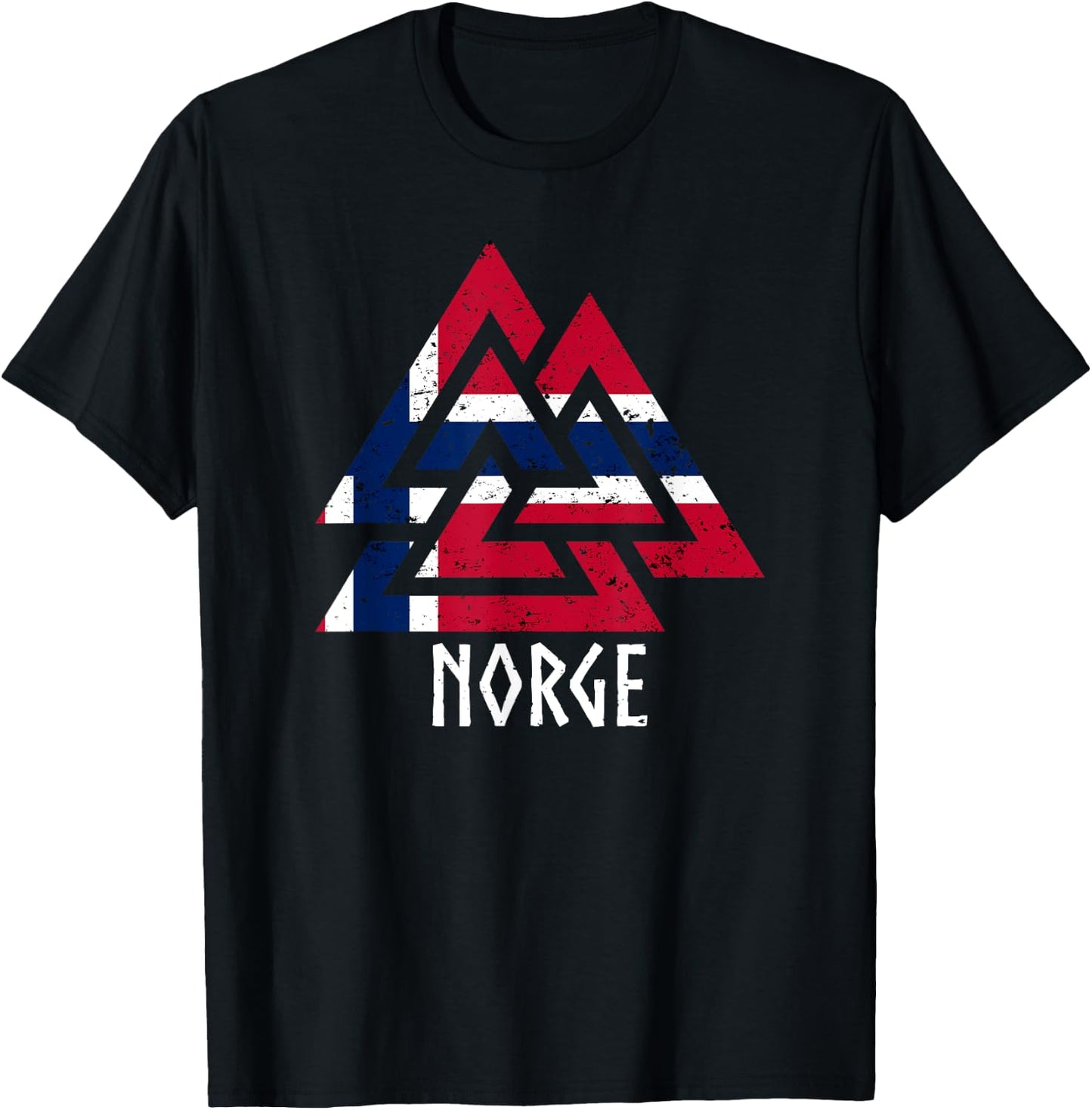 Norwegian Norway Viking Norway Norwegian Flag , Black, S T-Shirt - T-Shirt | Black