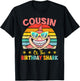 Cousin Of The Shark Birthday Family Matching Birthday Cousin T-Shirt - T-Shirt | Black