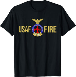 US AIR Force USAF FIRE Protection Rescue Hazmat T-Shirt - T-Shirt | Black