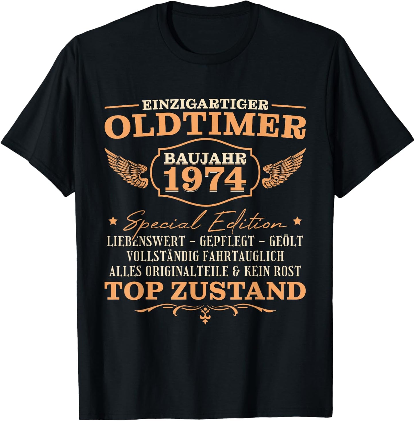 Jahrgang 1974 geboren Oldtimer Vintage 50. Geburtstag T-Shirt - T-Shirt | Black