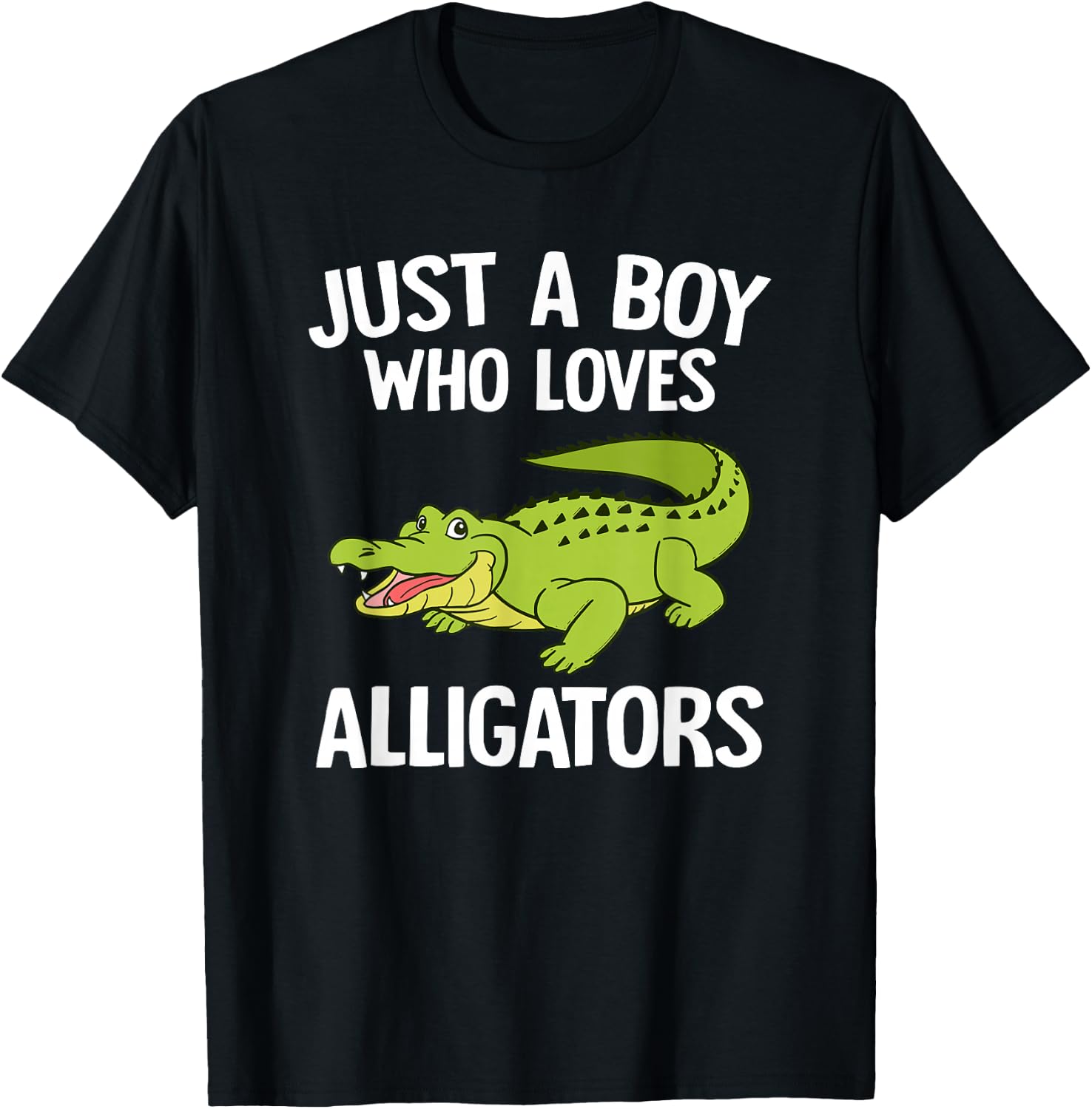 Just A Boy Who Loves Alligators Boys Toddler Crocodile Lover T-Shirt - T-Shirt | Black