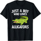 Just A Boy Who Loves Alligators Boys Toddler Crocodile Lover T-Shirt - T-Shirt | Black