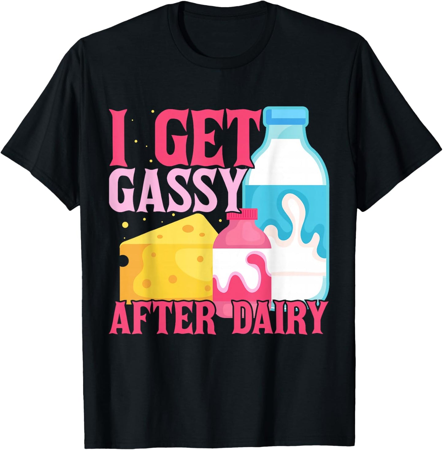 Milk Lactose Intolerant Cheese T-Shirt - T-Shirt | Black