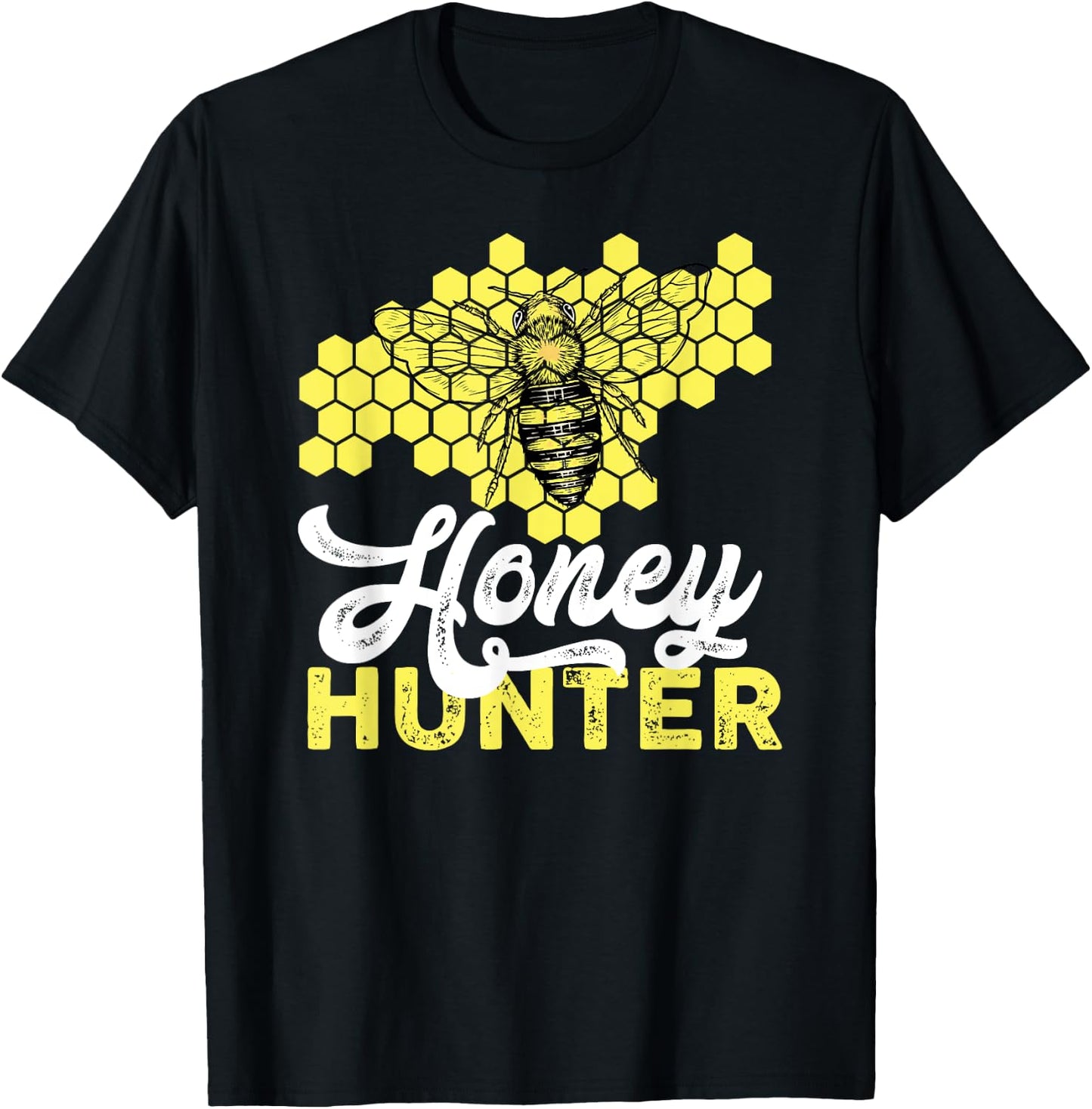 Beekeeper Honeycomb Bee Honey Hunter T-Shirt - T-Shirt | Black