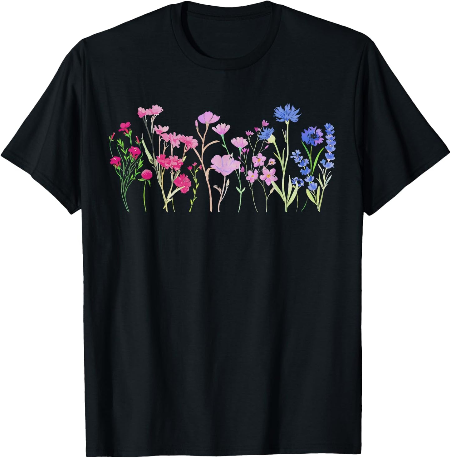 Subtle Bi Pride Bisexual Pride Bi Flag Wildflower T-Shirt - T-Shirt | Black