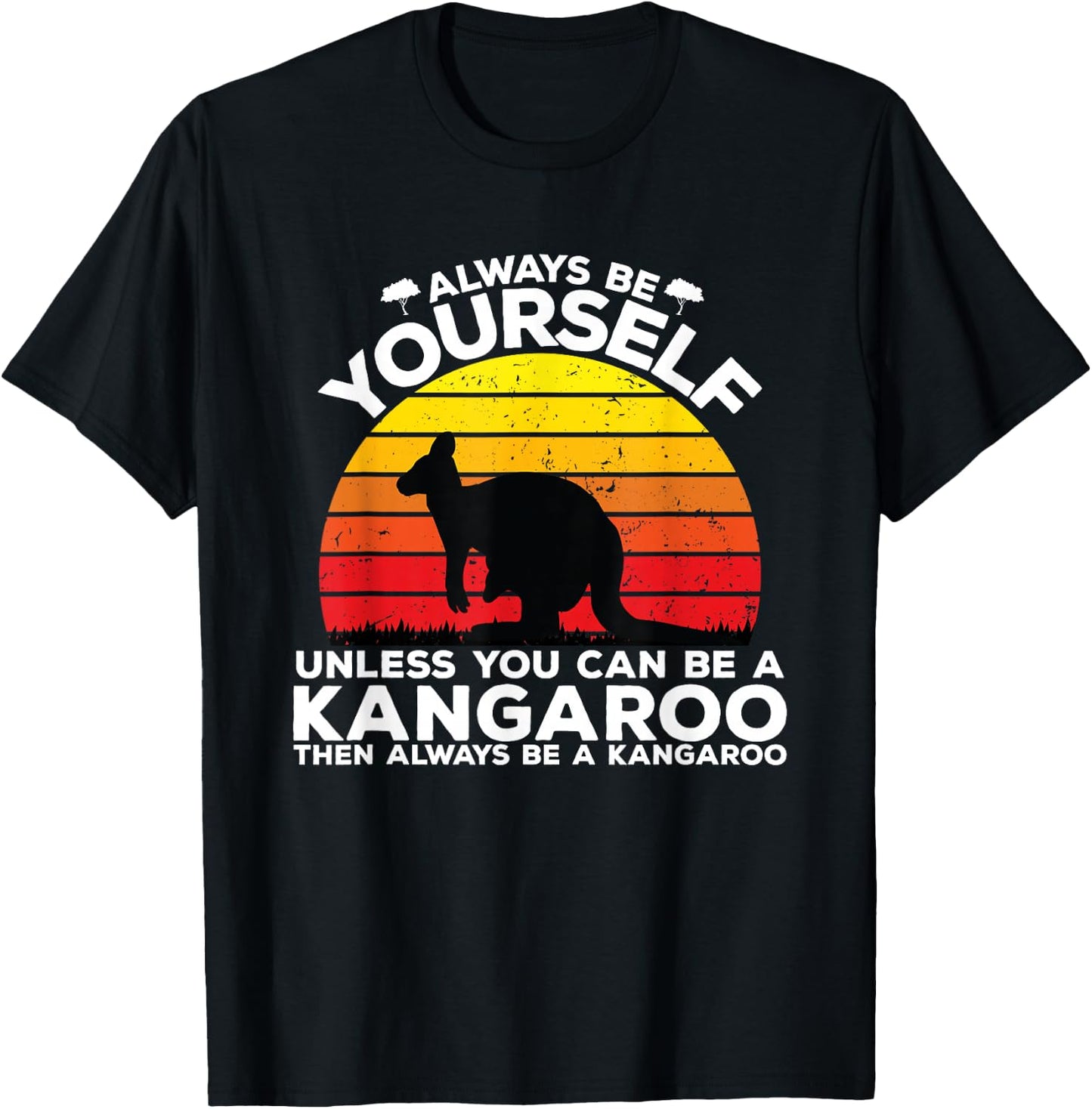 Kangaroo Design Men Women Boys Girls Kids Kangaroo Animal T-Shirt - T-Shirt | Black