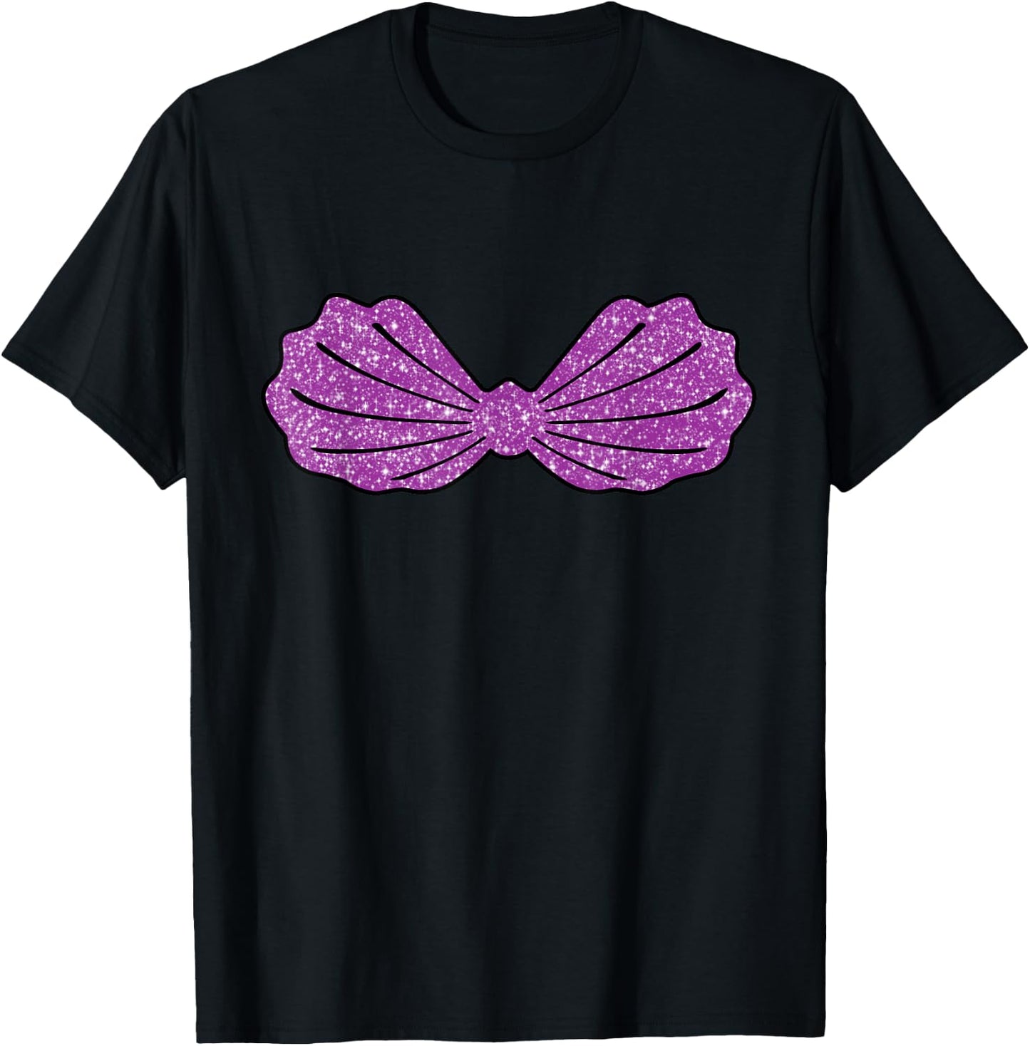 Mermaid purple Sea shell Bra The Mermaid Looks Like Me T-Shirt - T-Shirt | Black