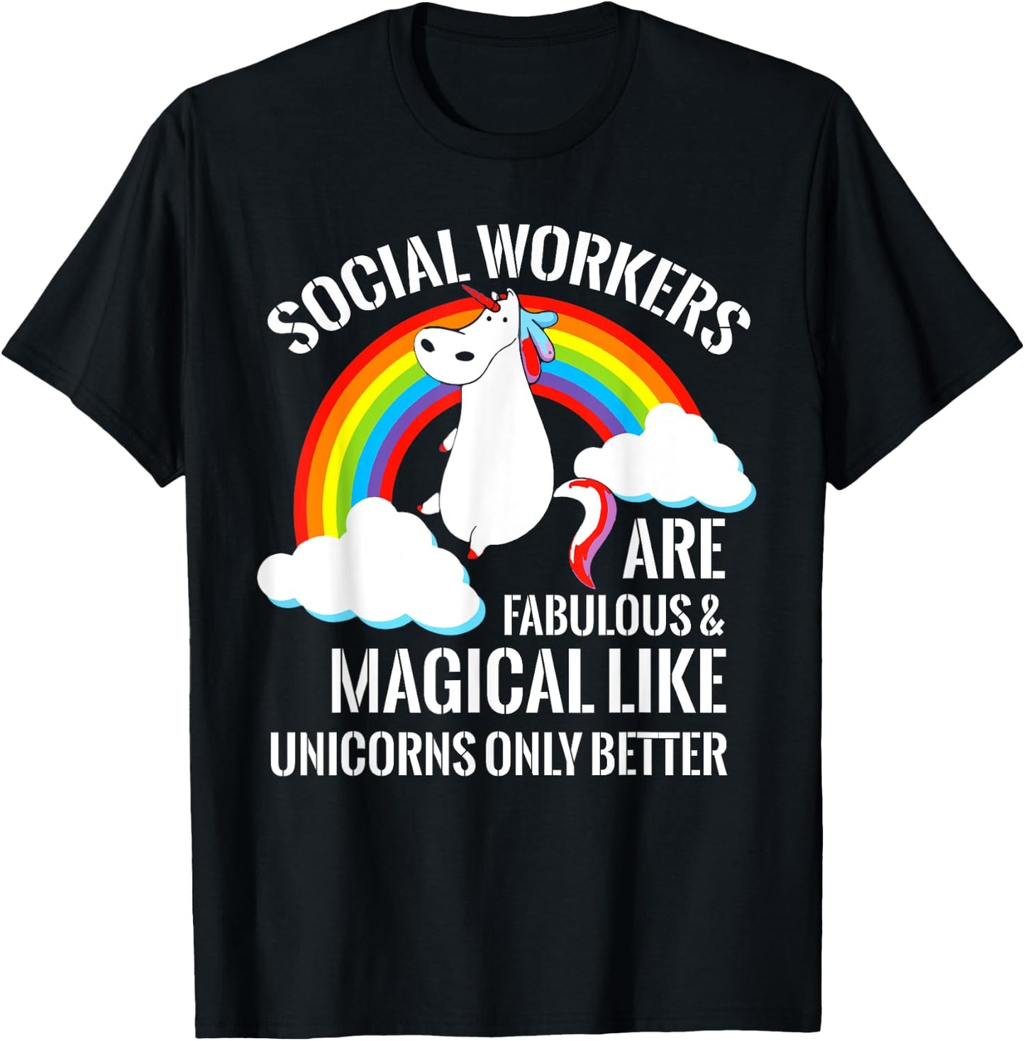 Essential Social Worker Gifts Unicorn Social-Worker Gift T-Shirt - T-Shirt | Black