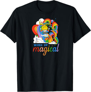 Rainbow Brite Woke Up Magical Vintage Rainbow Slide Raglan Baseball T-Shirt - T-Shirt | Black