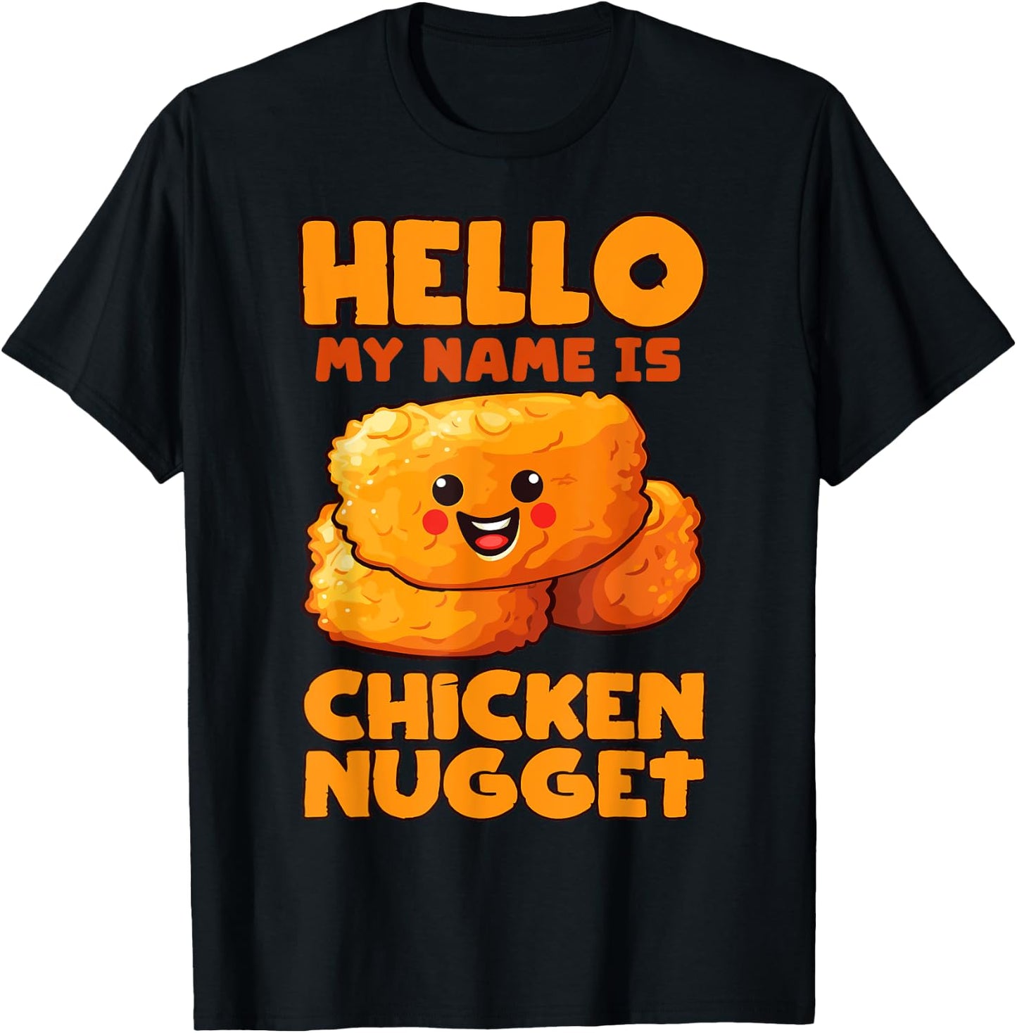 Hello My Name is Chicken Nugget Costume Kids Chicken Nugget T-Shirt - T-Shirt | Black