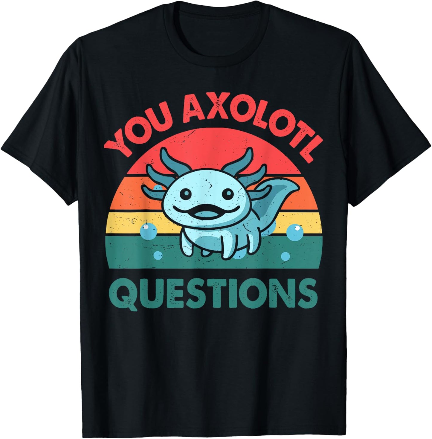 Axolotl-Shirt You Axolotl Questions Cute Costume Kids Men T-Shirt - T-Shirt | Black