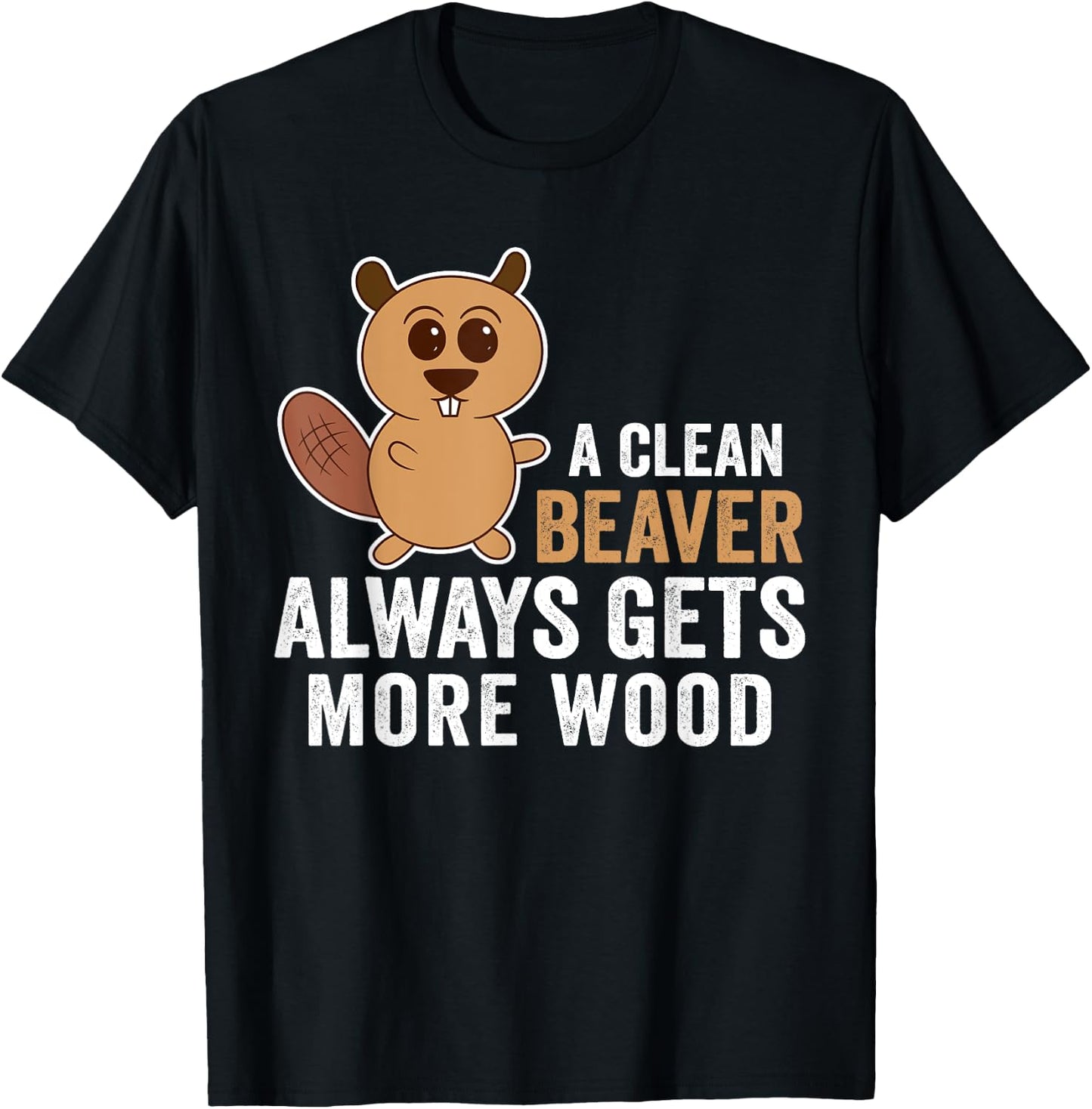 Funny Adult Clean Beaver Men T-Shirt - T-Shirt | Black