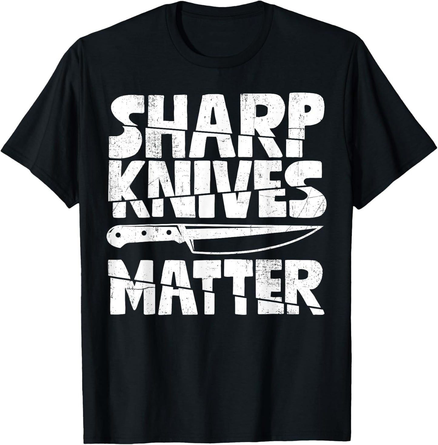 Chef Sharp Knives Matter Funny Cook Culinary Vintage T-Shirt - T-Shirt | Black