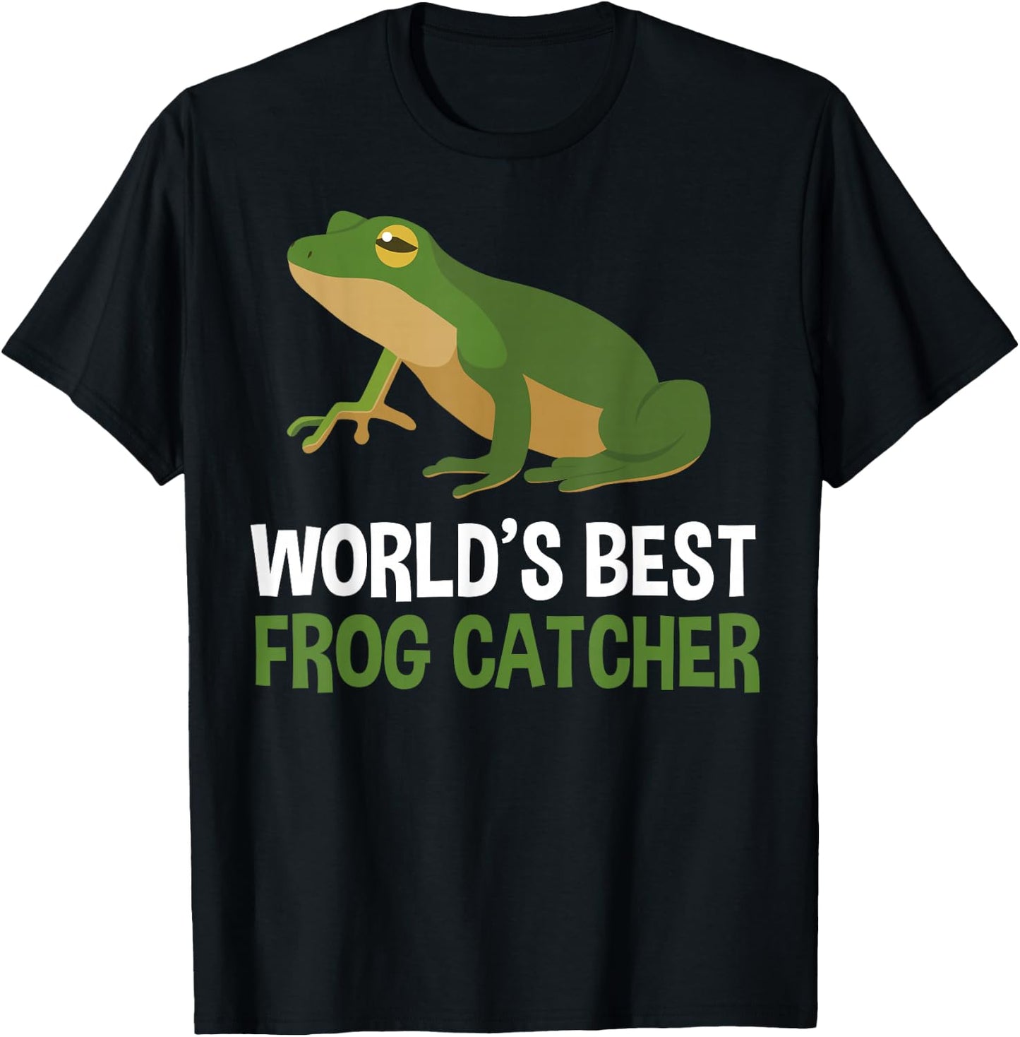 World's Best Frog Catcher Children Boys Girls Frog T-Shirt - T-Shirt | Black