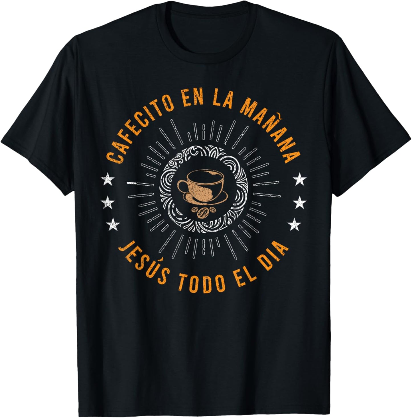 Cafecito En La MaÑana Jesus Todo El Día Prayer Bible Faith T-Shirt - T-Shirt | Black