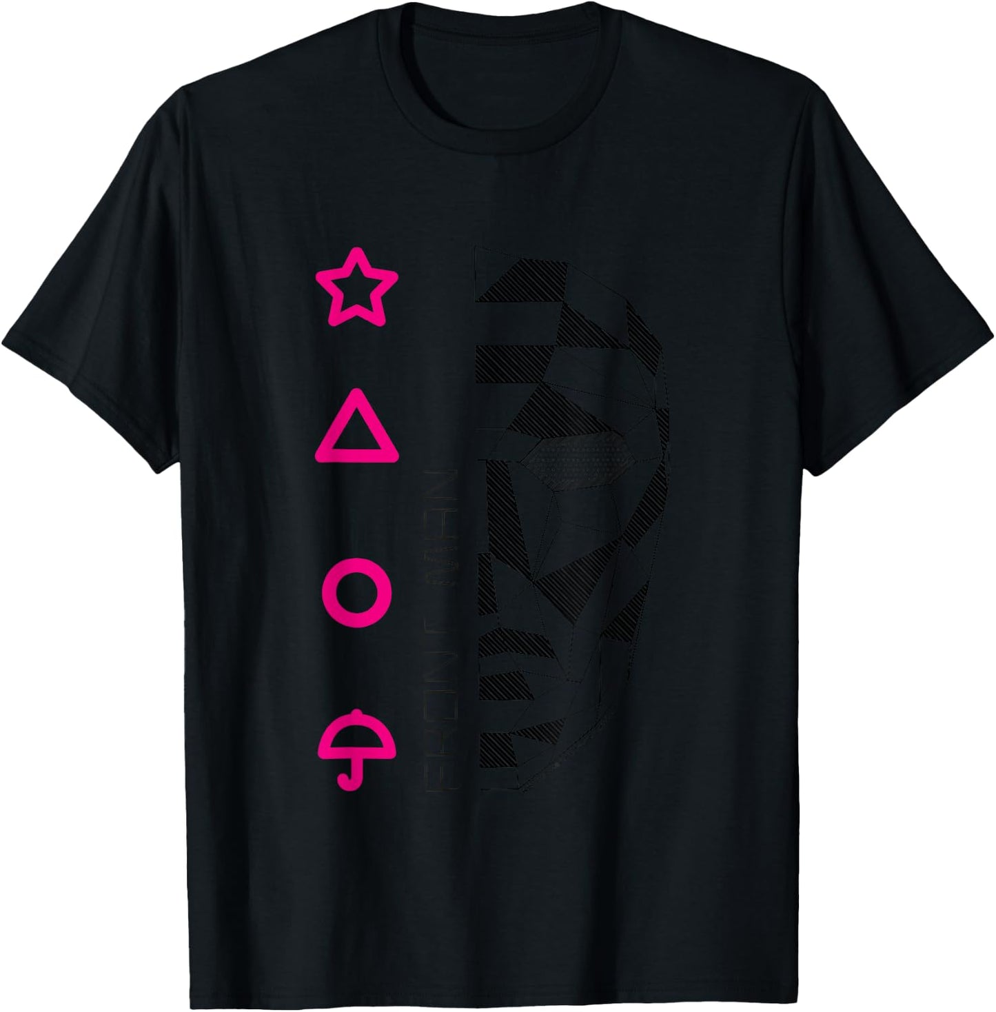 Squid Game Front Man Geometric Art , grey, S T-Shirt - T-Shirt | Black