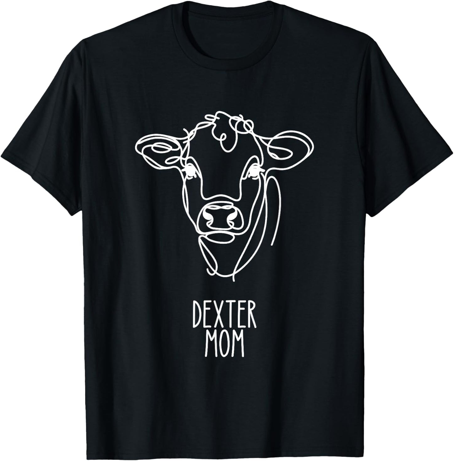 Line Art Best Cow Mom Women - Dexter T-Shirt - T-Shirt | Black