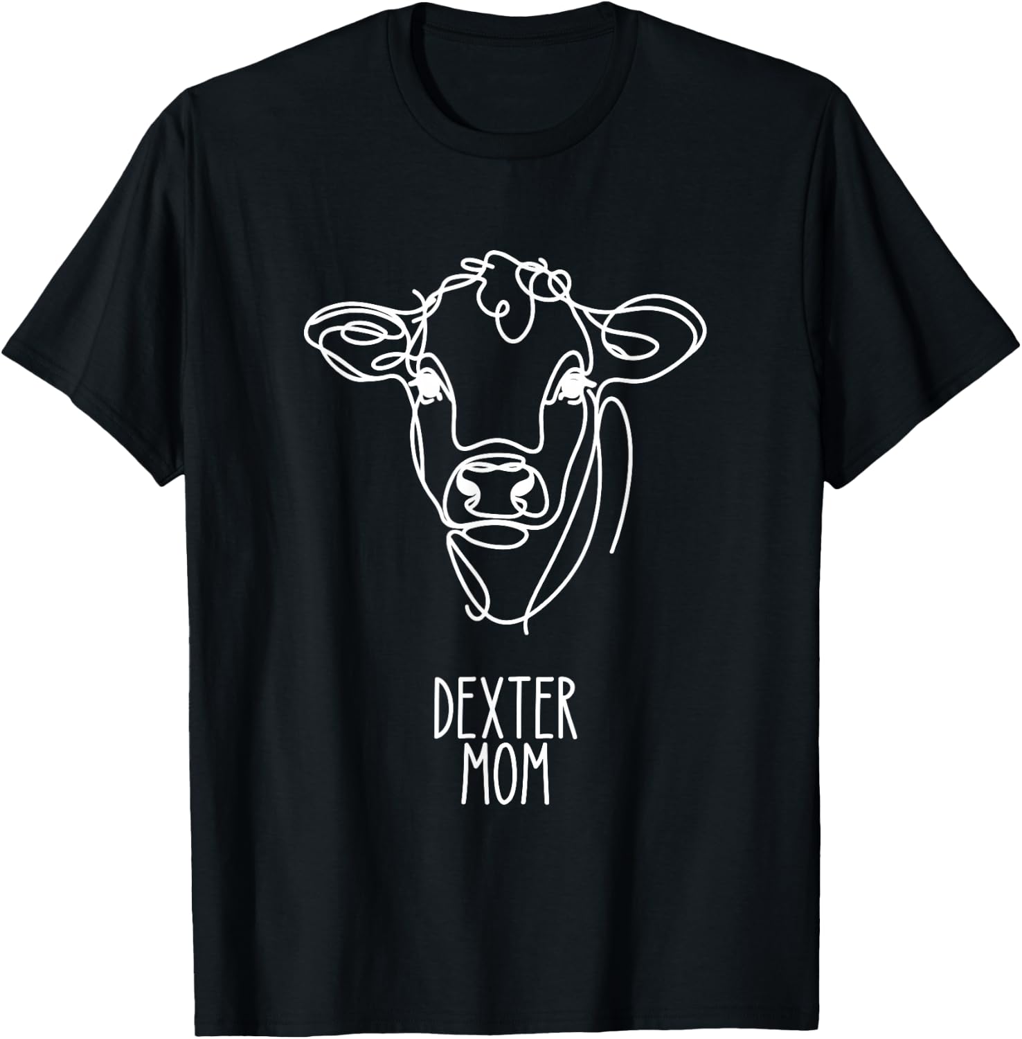Line Art Best Cow Mom Women - Dexter T-Shirt - T-Shirt | Black