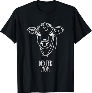 Line Art Best Cow Mom Women - Dexter T-Shirt - T-Shirt | Black