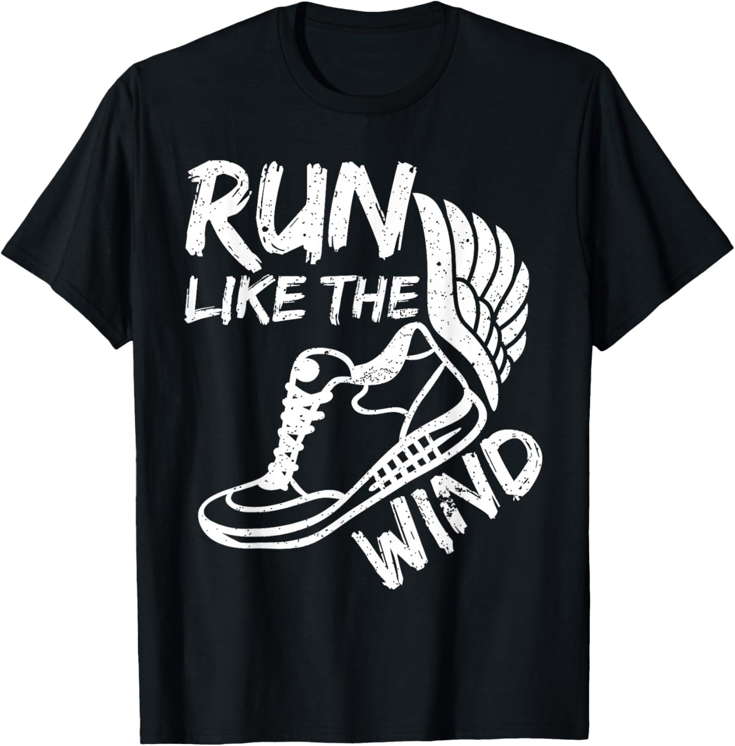 Run Like The Wind Sport Fun Active Runner Gift T-Shirt - T-Shirt | Black