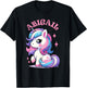 Abigail Cute Unicorn Design for Girls Name Abigail T-Shirt - T-Shirt | Black