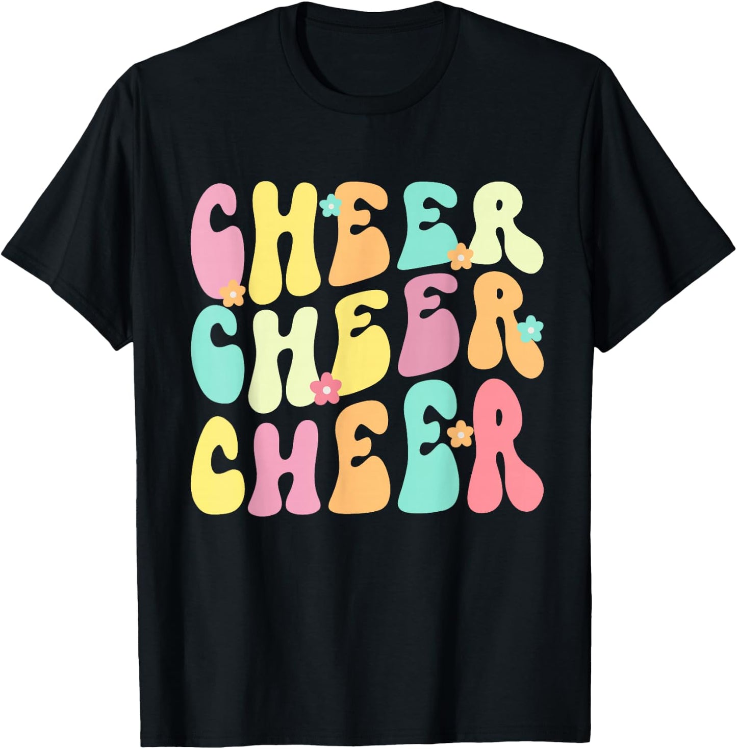 Cheer Cheer Cheer Groovy Retro T-Shirt - T-Shirt | Black