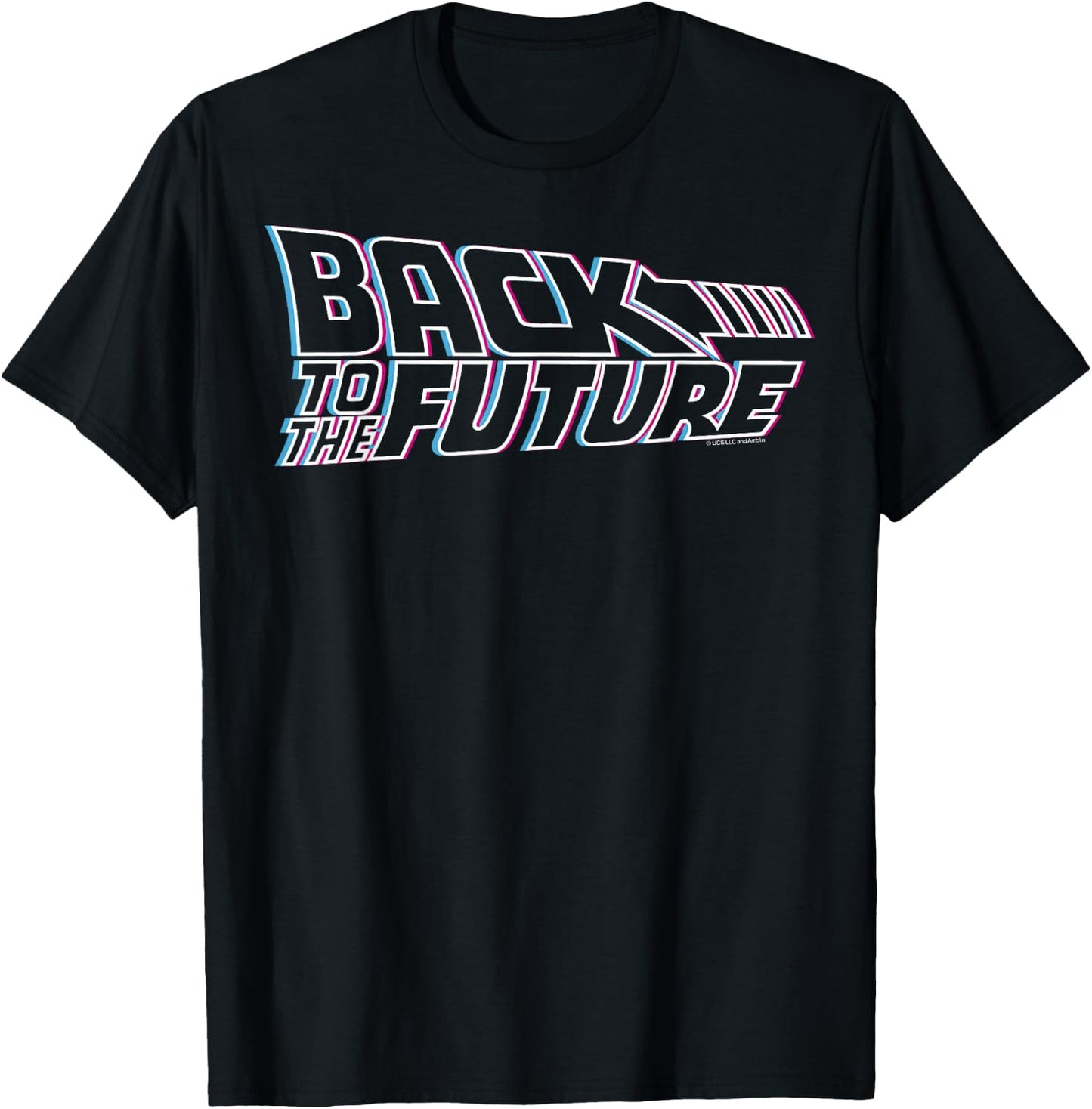 Back to The Future 35th Anniversary Multi-Color Logo Outline T-Shirt - T-Shirt | Black